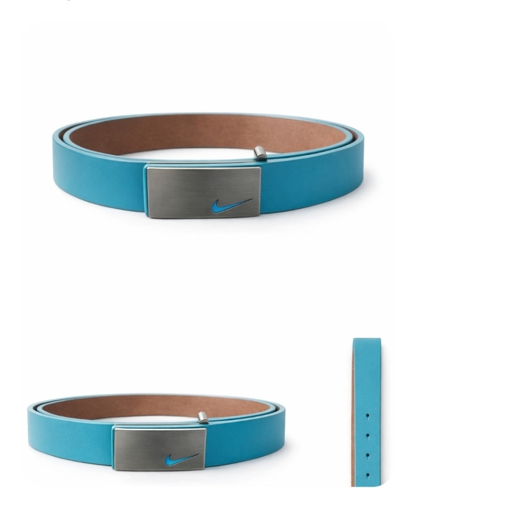 Nike Blue Belt with Silver Buckle